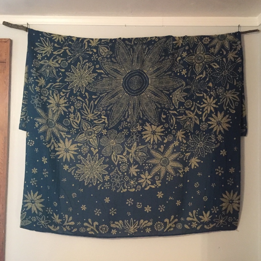Blue wall tapestry